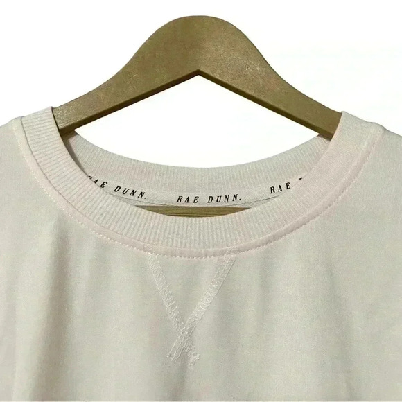 Rae Dunn Women’s Small Sea Salt Drop Shoulder “BLESSED” Graphic Sweatshirt NWT - Picture 3 of 6